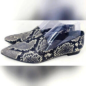 Marc Fisher ZURRI2 Point Toe Leather Snakeskin Print Loafers Size 8.5M